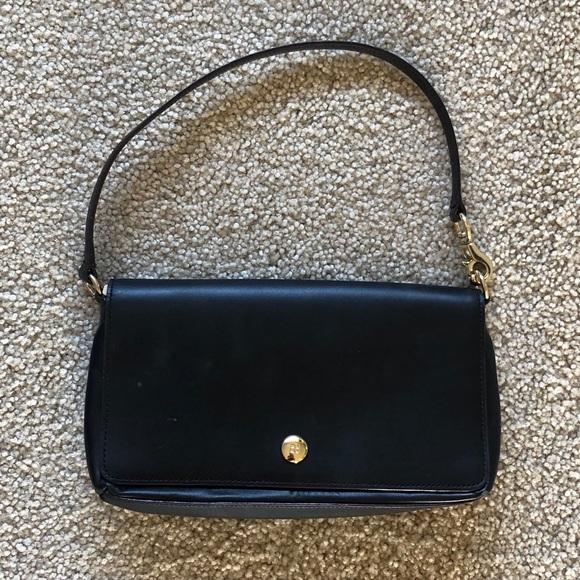 kate spade Handbags - Vintage Kate Spade Black Leather Minimalist Shoulder Bag Clutch